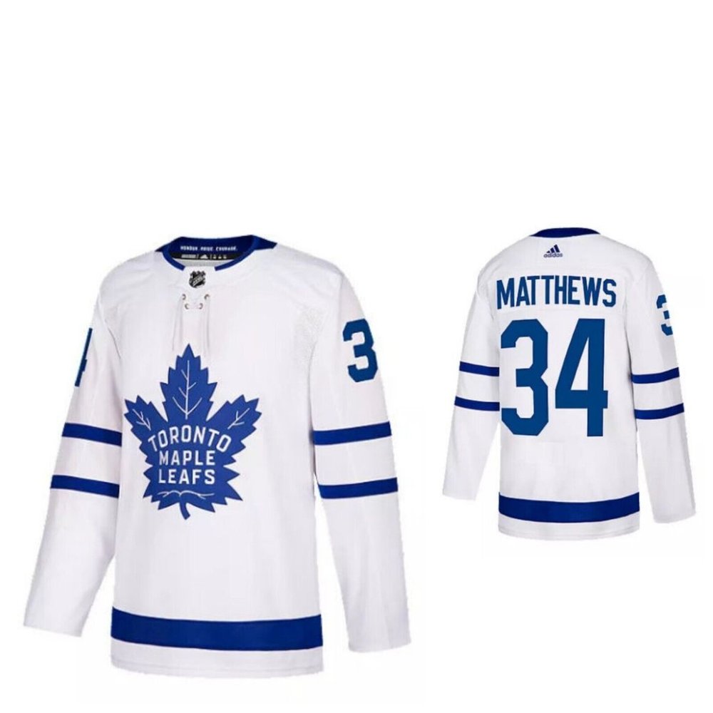NHL Hockey The Toronto Maple Leafs Auston Matthews #34 Away Jersey Medium Adidas